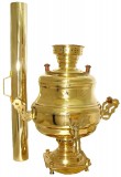 Самовар 6 л жаровой с трубой, латунь