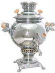 Самовар 5 л жаровой никелированный формы шар С.2017/1