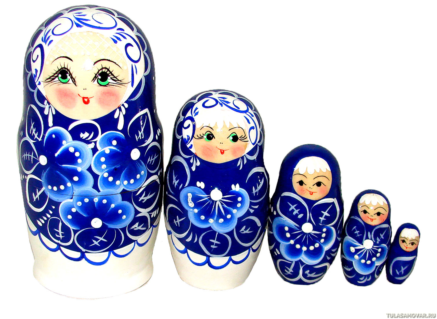 Синяя матрешка картинка для детей