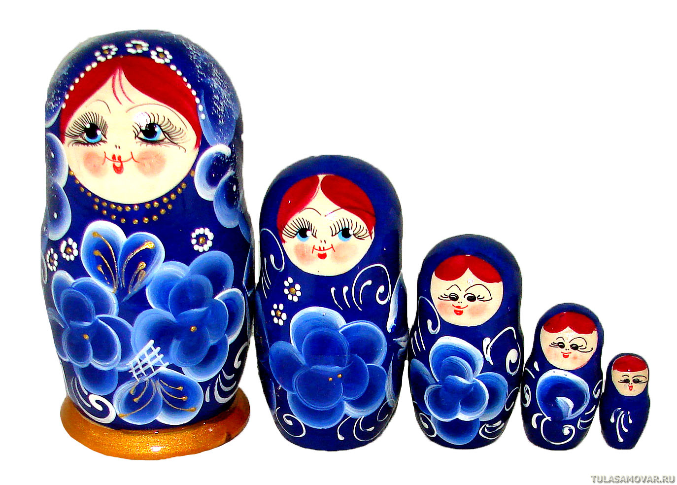 Матрешка синяя картинка